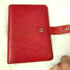 Louis Vuitton red Epi agenda pm